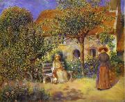 Pierre-Auguste Renoir Photo of painting Garden Scene in Britanny. oil painting on canvas